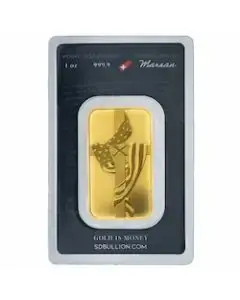 1 oz SD Bullion Cross and Flag Gold Bar