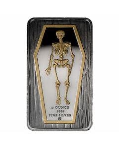 10 oz Skeleton Gilded Silver Bar